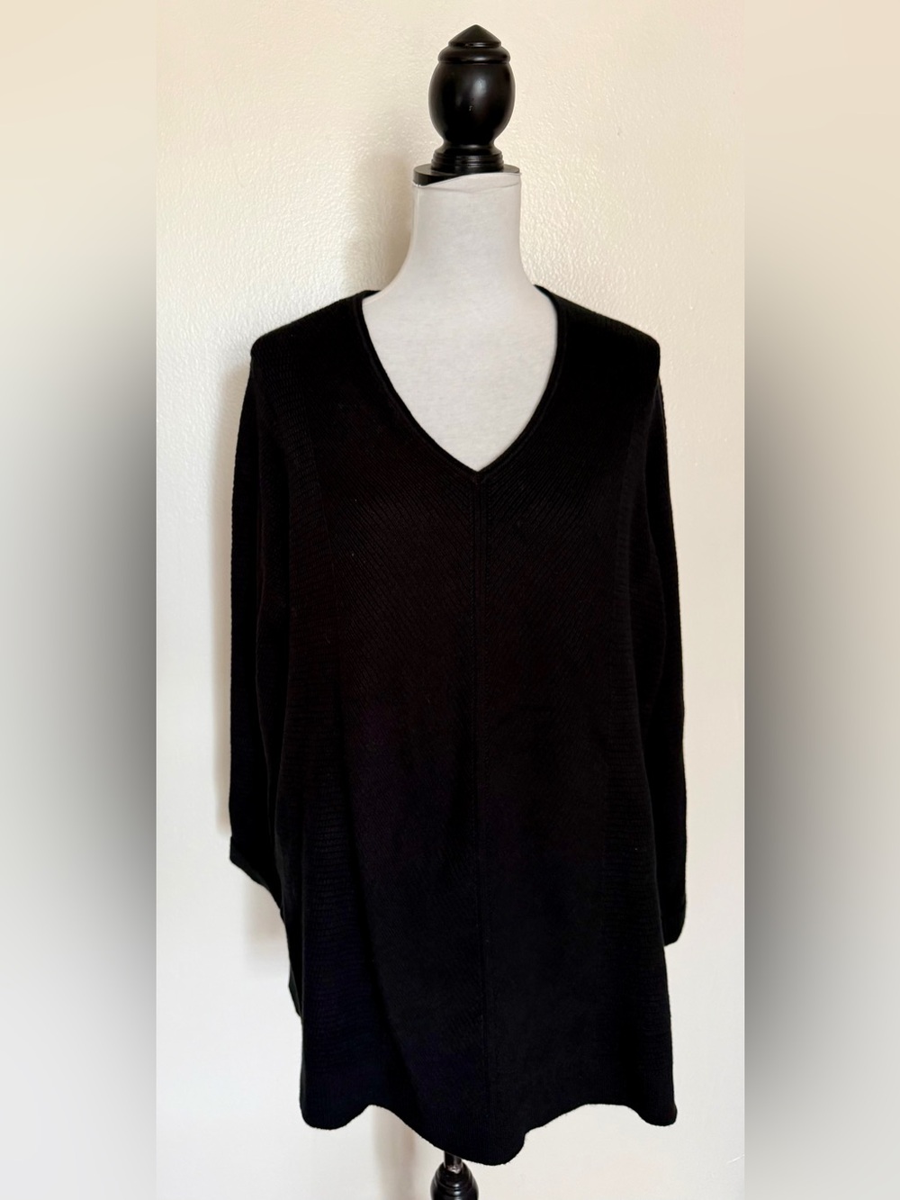 J. Jill Black V-Neck Oversized Sweater